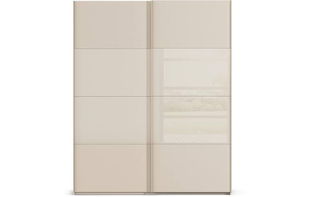 Goossens kledingkast finca combi glans mat glas bruin hoogwaardig meubelplaat - 8244400-{merk}-finca-combi-sts-bruin-schuifdeuren-01
